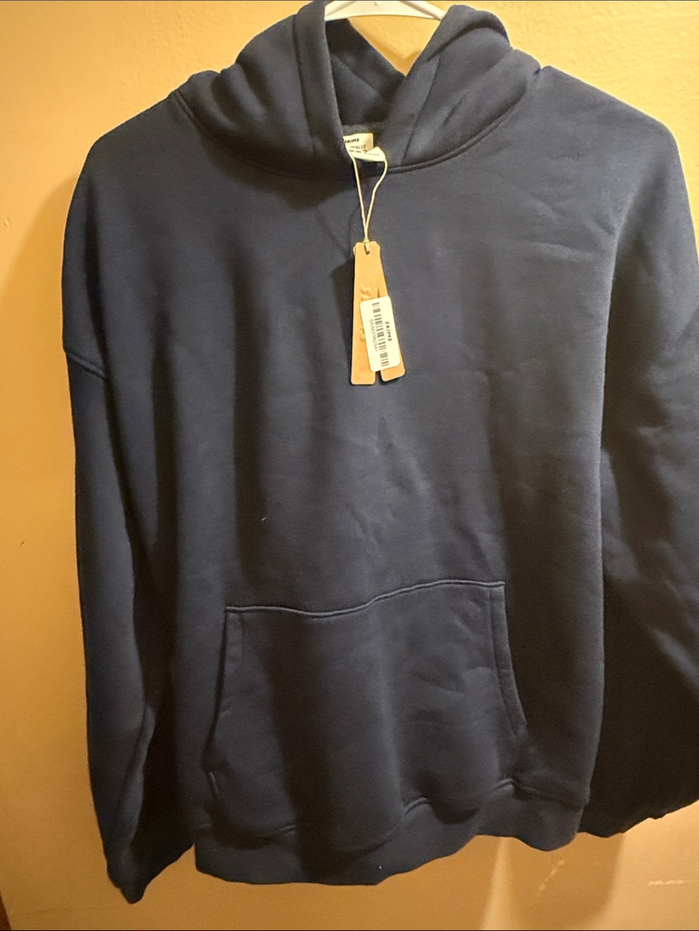 SKIMS Men Navy Blue Hooded Pullover Sweatshirt